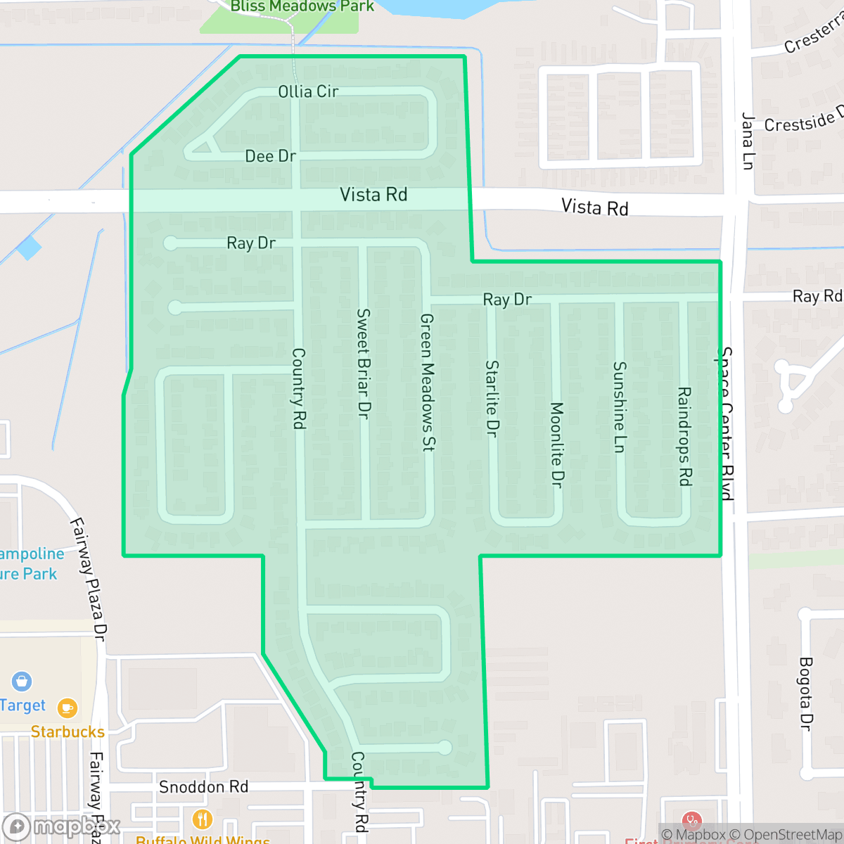 Map showing the location of Country Briar, Pasadena, TX