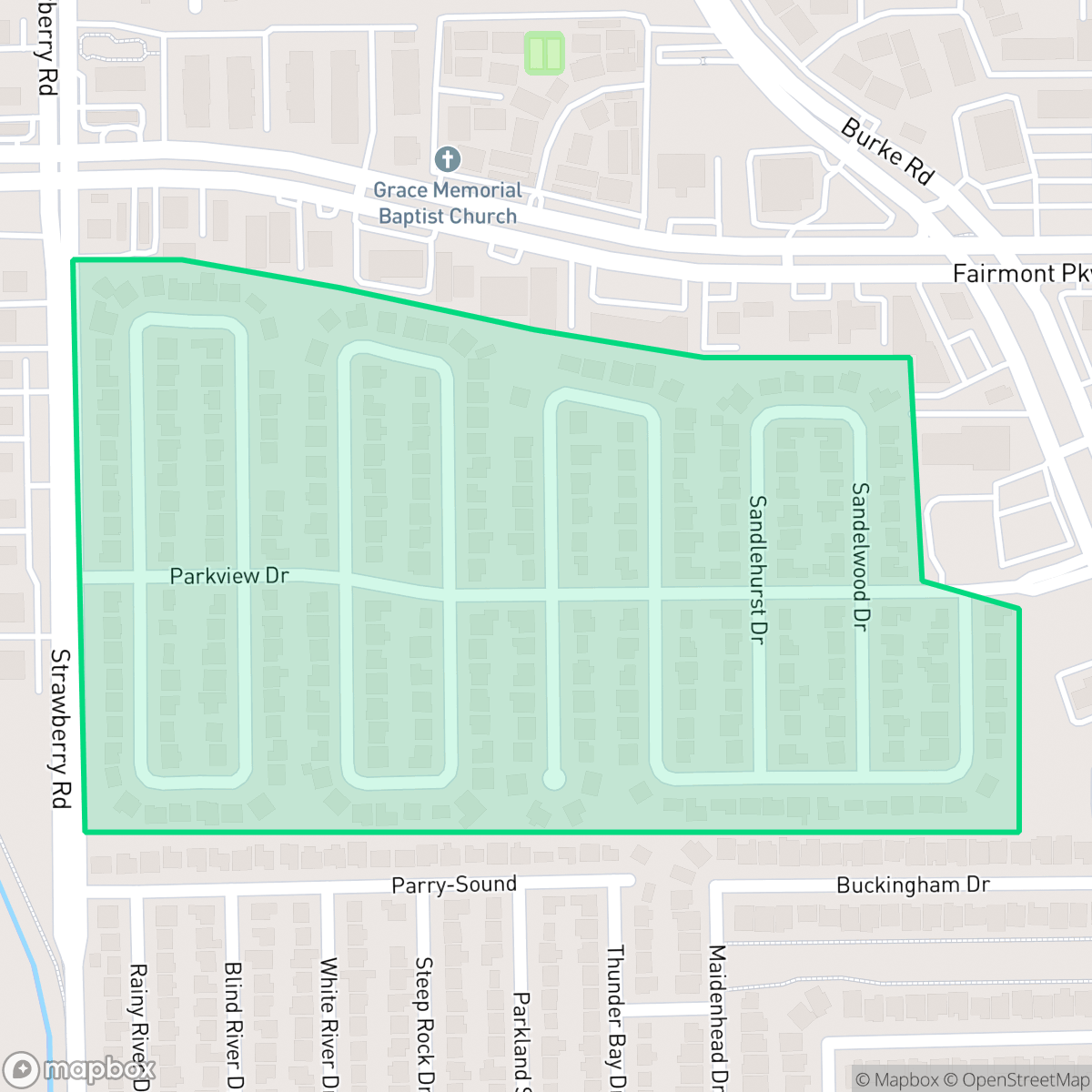 Map showing the location of Parkview South, Pasadena, TX