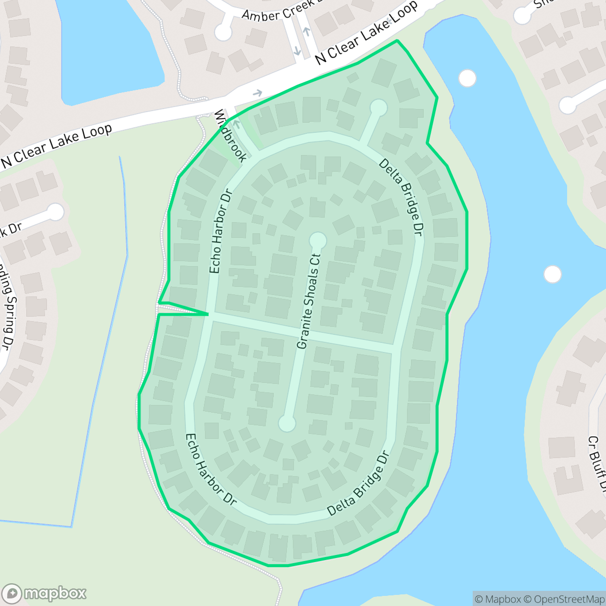 Map showing the location of Reflection Pointe, Pearland, TX
