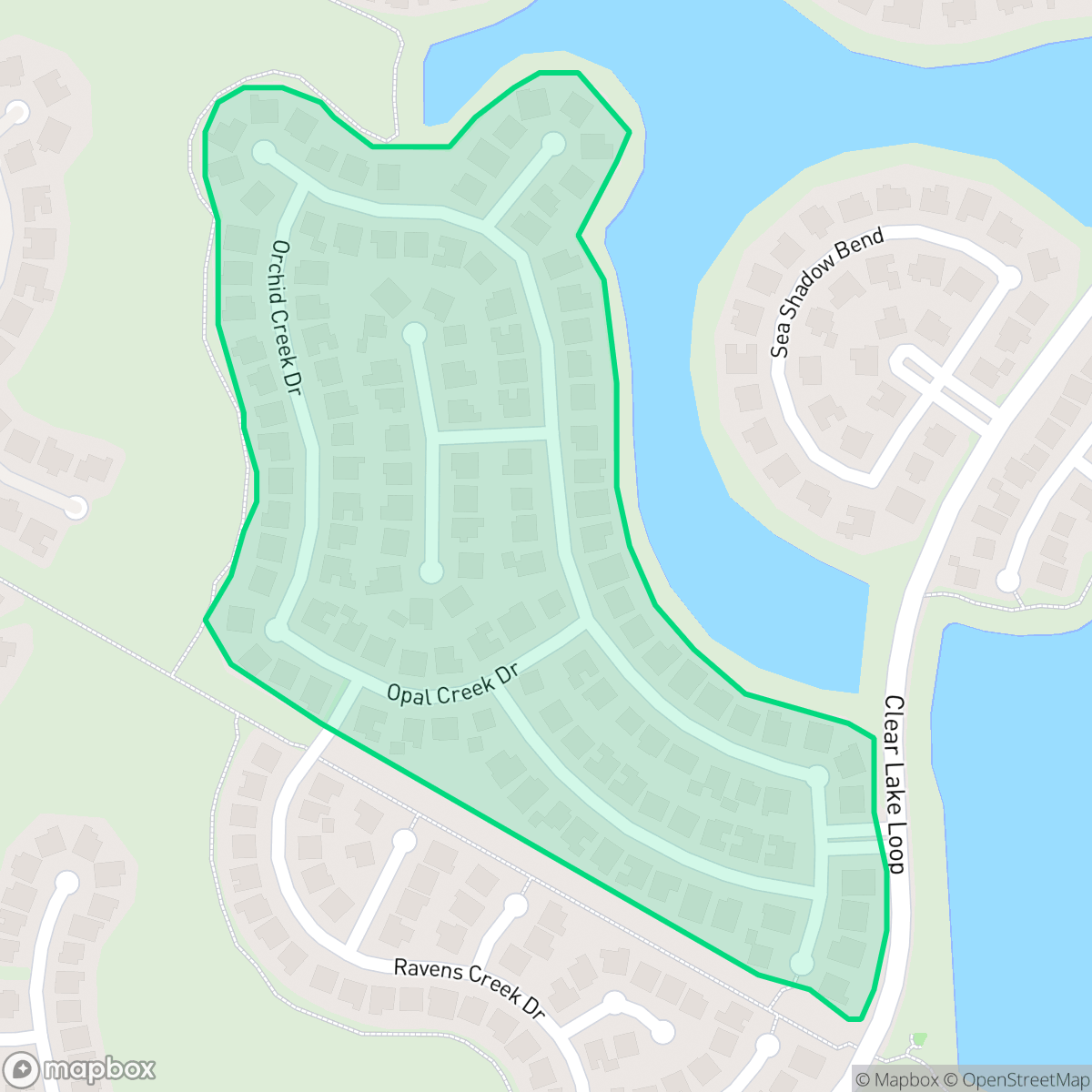Map showing the location of The Gables, Pearland, TX