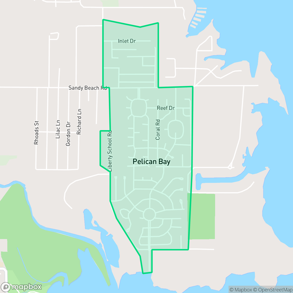 Map showing the location of Pelican Bay, TX — coverage area