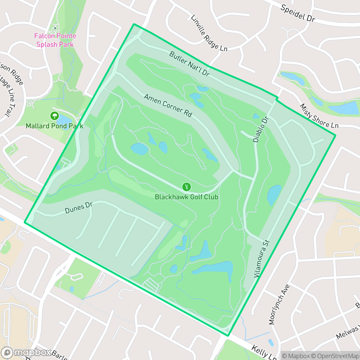 Map showing the location of Fairways of Blackhawk, Pflugerville, TX