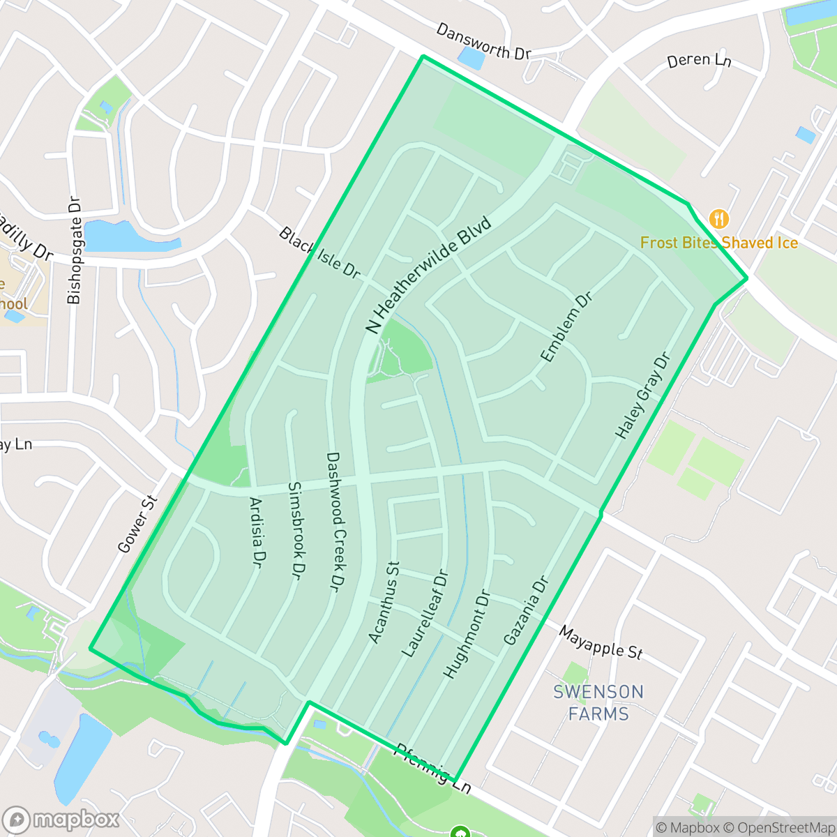Map showing the location of Heatherwilde, Pflugerville, TX