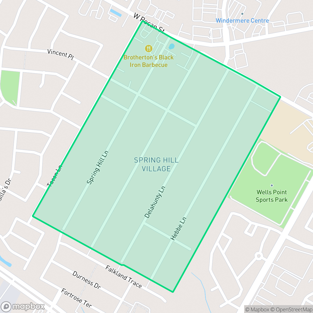 Map showing the location of Spring Hill Village, Pflugerville, TX