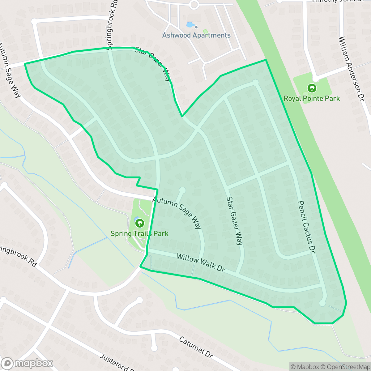 Map showing the location of Spring Trails, Pflugerville, TX