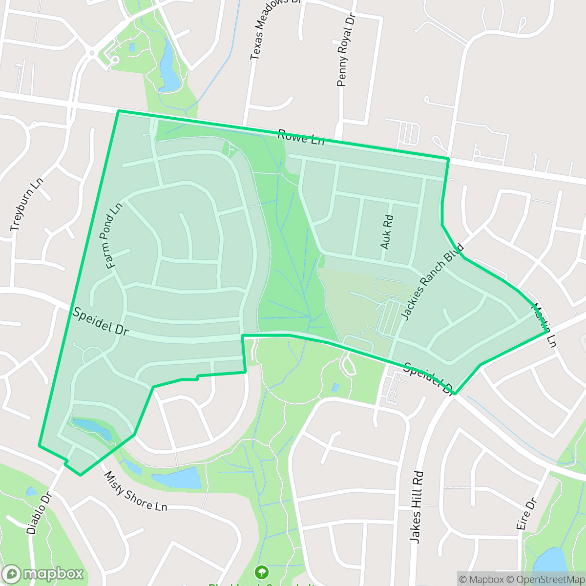 Map showing the location of The Park at Blackhawk, Pflugerville, TX