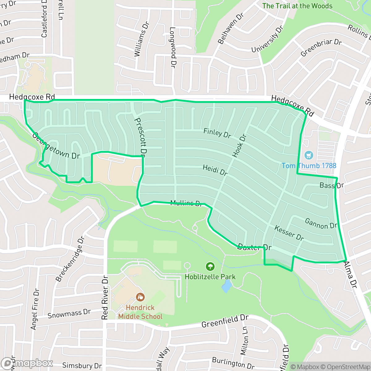 Map showing the location of Cross Creek, Plano, TX