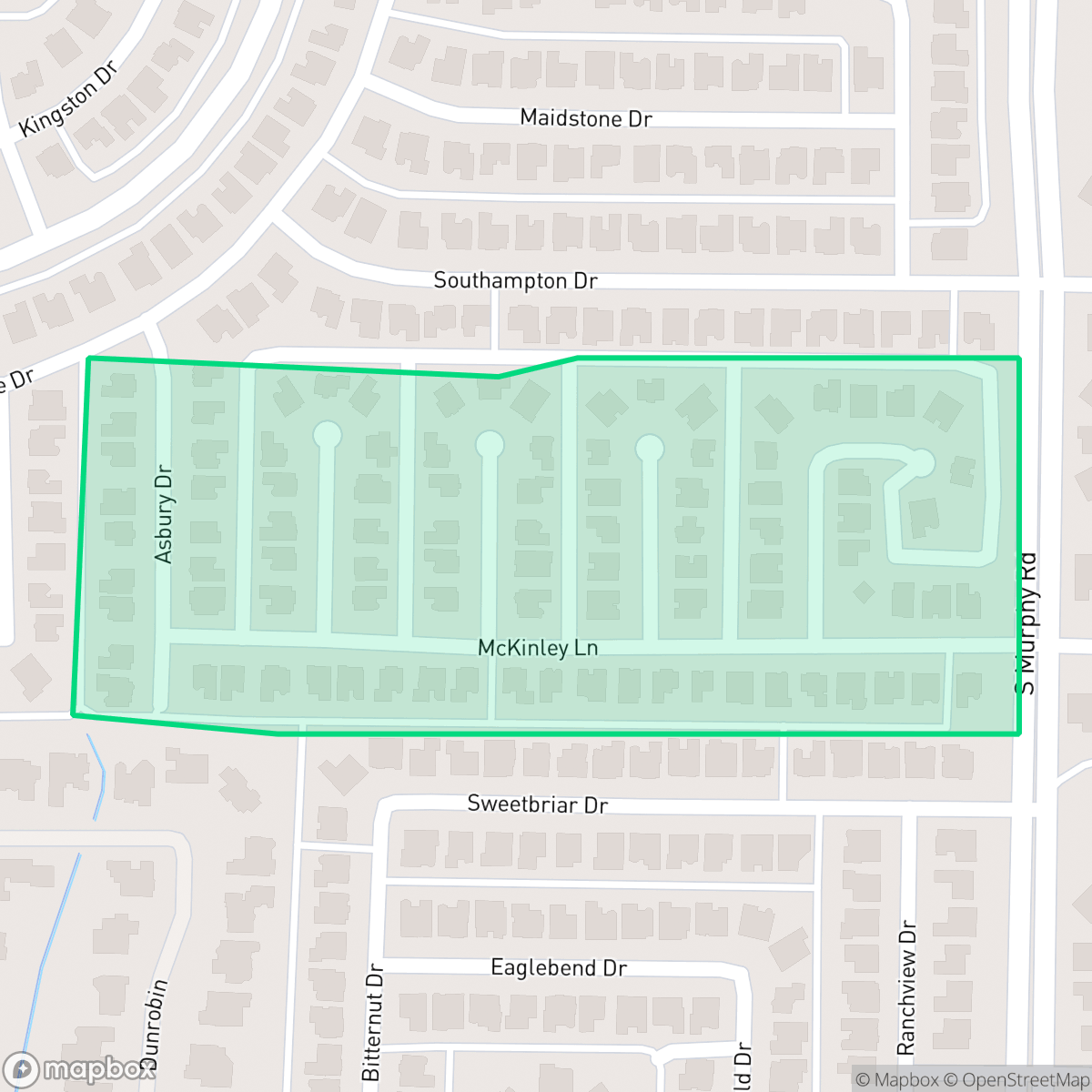 Map showing the location of Breckinridge Park Estates, Richardson, TX
