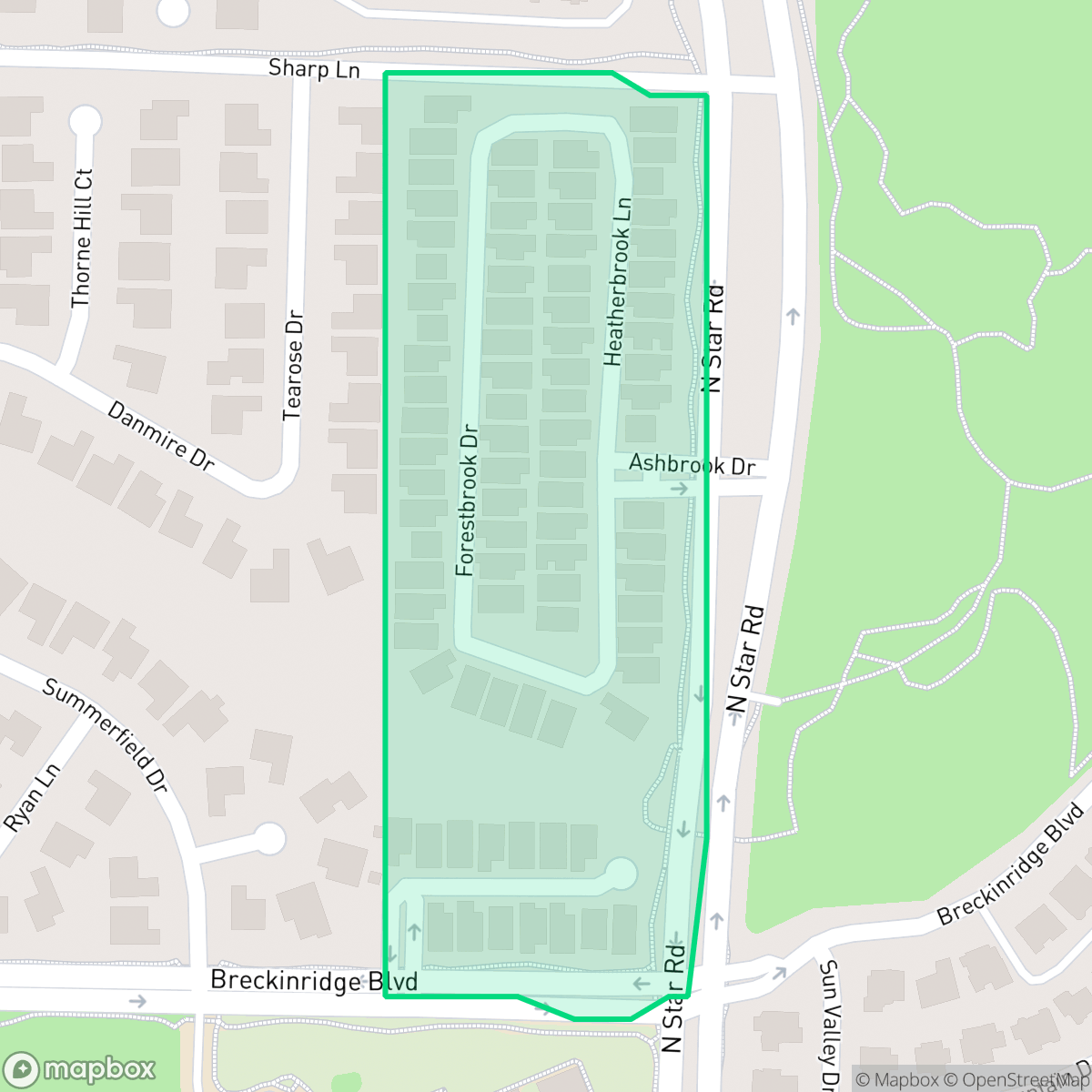 Map showing the location of Enclave at Breckinridge, Richardson, TX