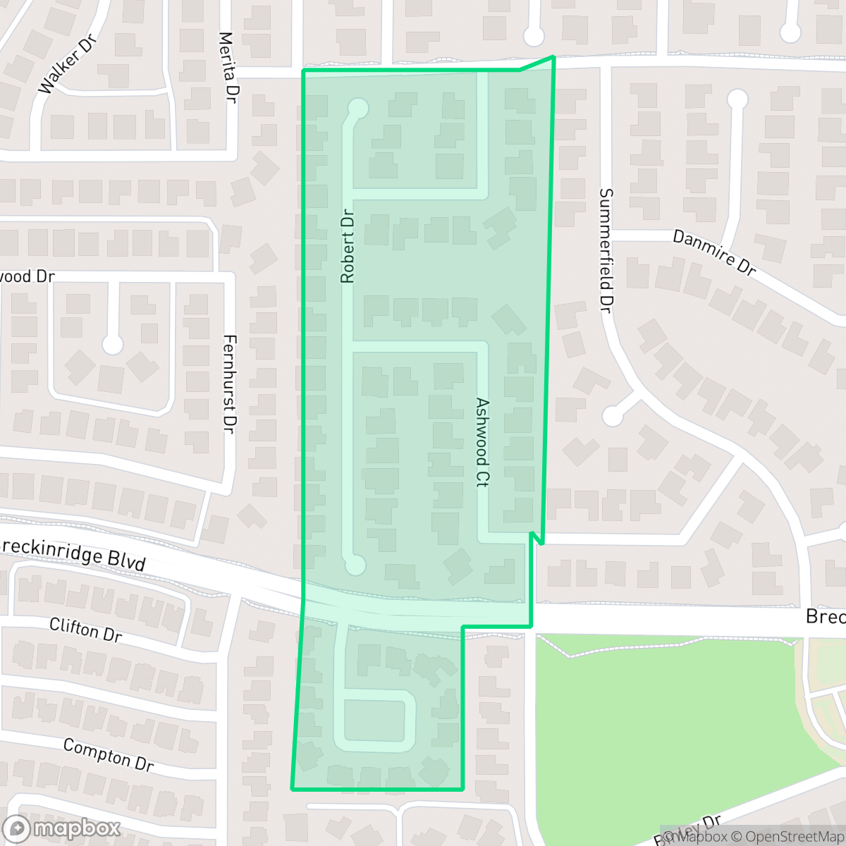 Map showing the location of Estates of Breckinridge Park, Richardson, TX