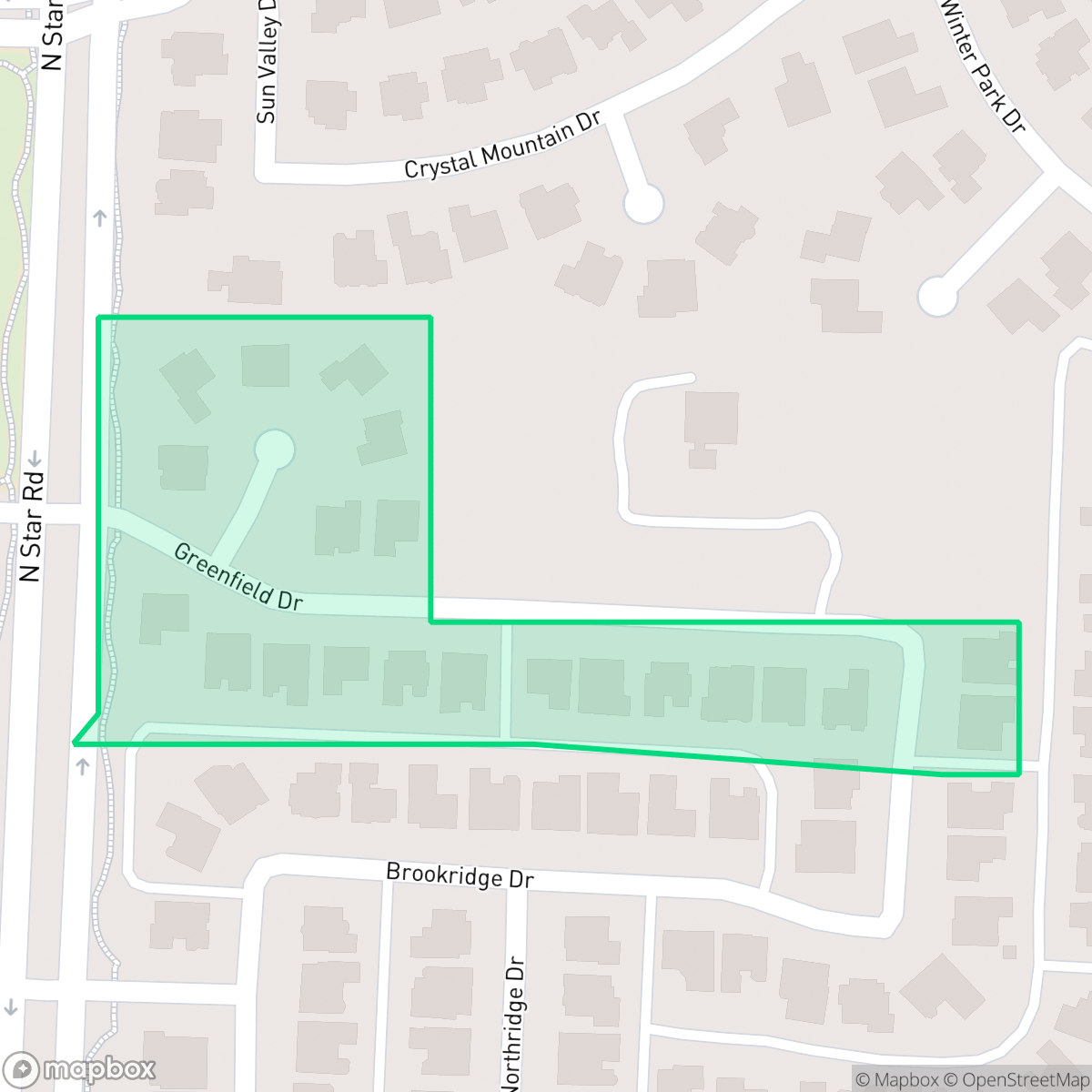 Map showing the location of Greenfields, Richardson, TX