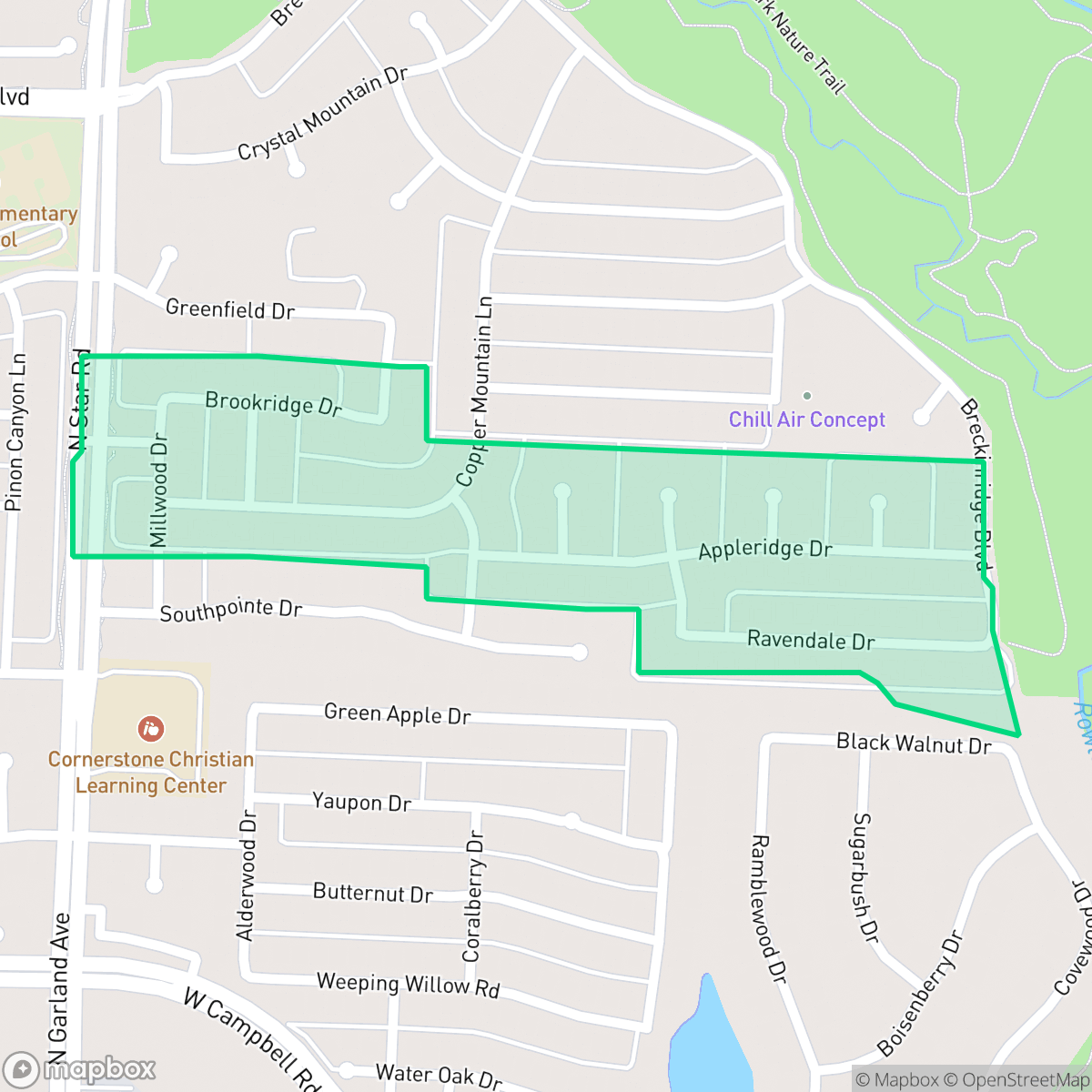 Map showing the location of Heather Ridge, Richardson, TX