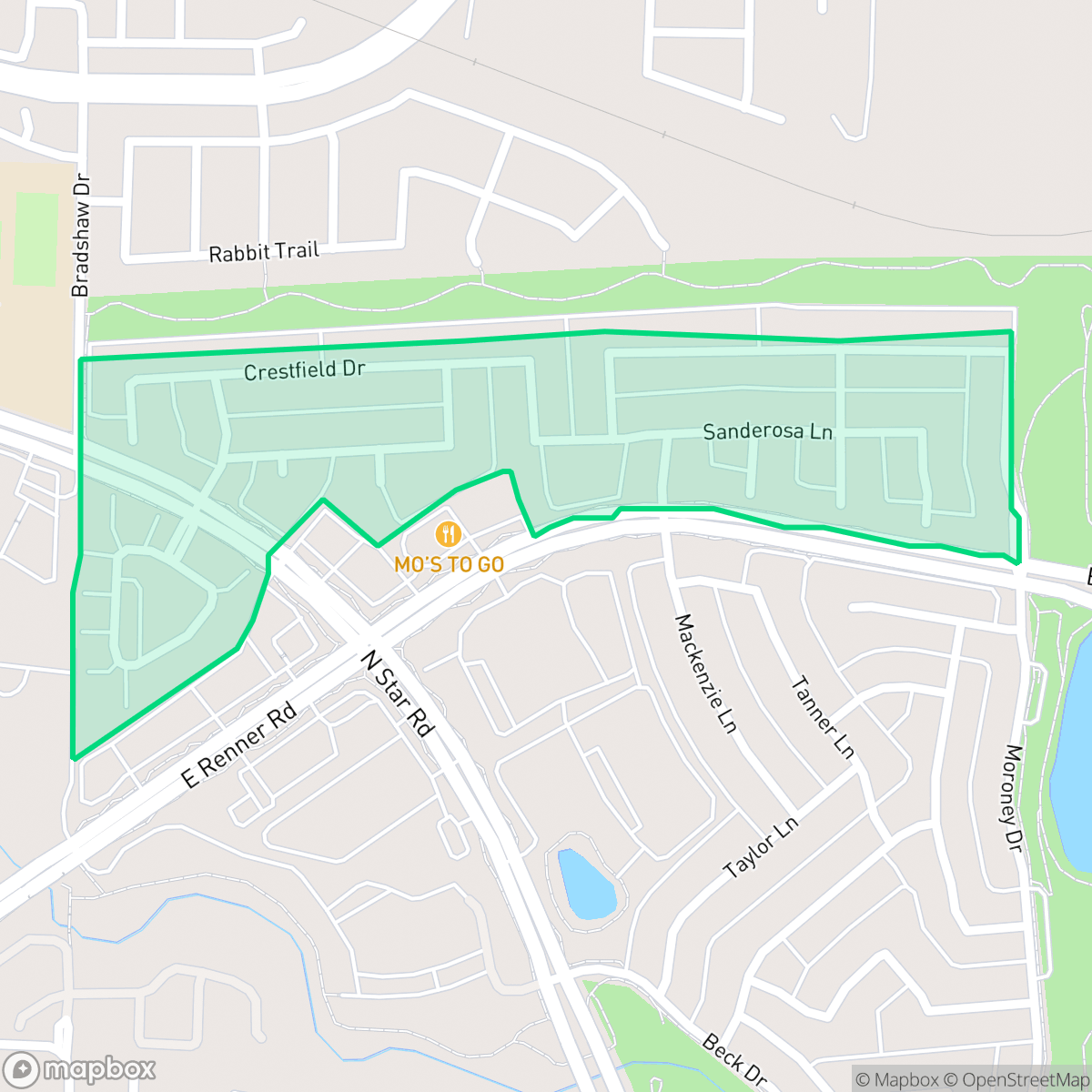 Map showing the location of Morningstar Meadows, Richardson, TX