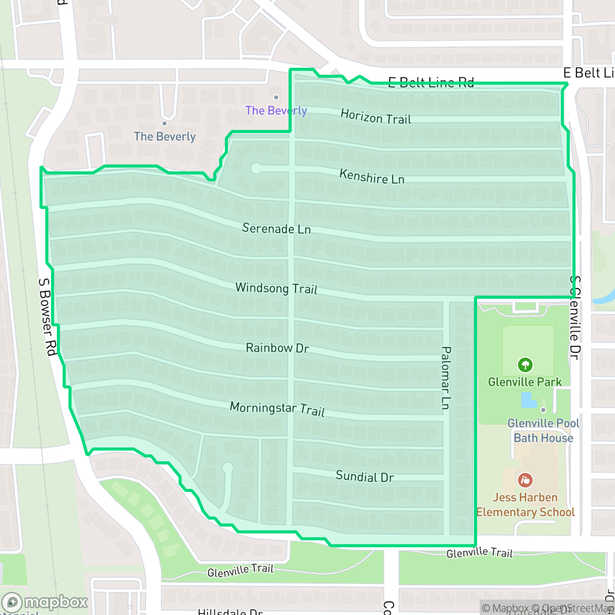 Map showing the location of North College Park, Richardson, TX