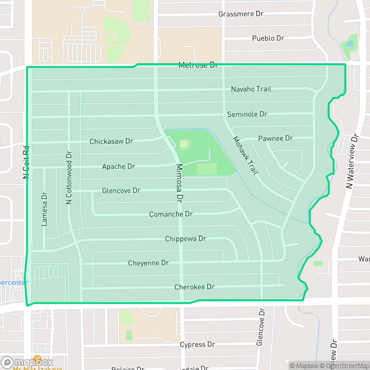 Map showing the location of Reservation, Richardson, TX
