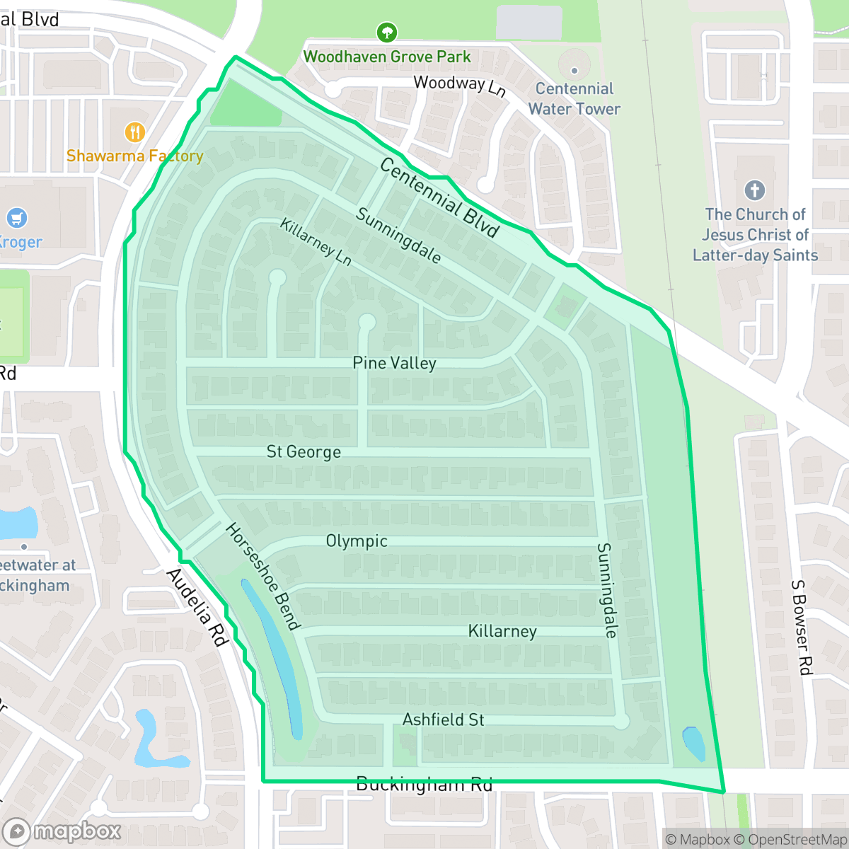 Map showing the location of Richland Meadows, Richardson, TX
