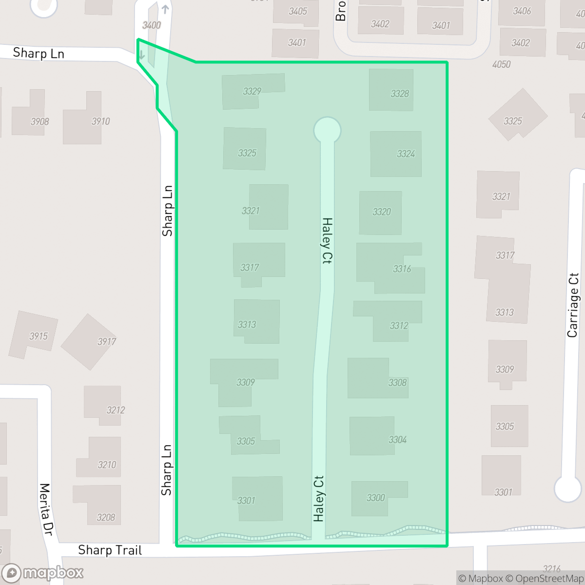 Map showing the location of Sharp Estates, Richardson, TX