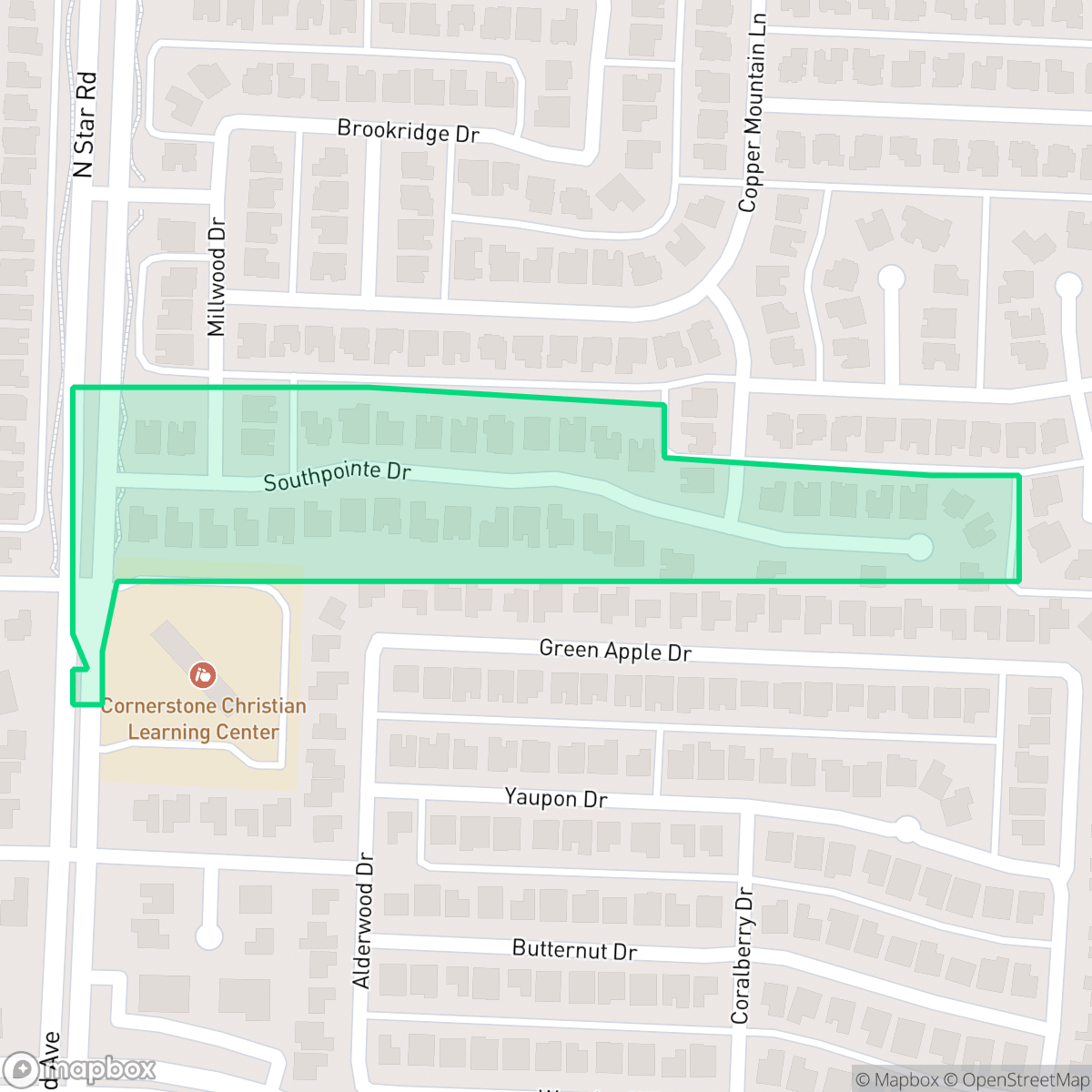 Map showing the location of Southpointe, Richardson, TX