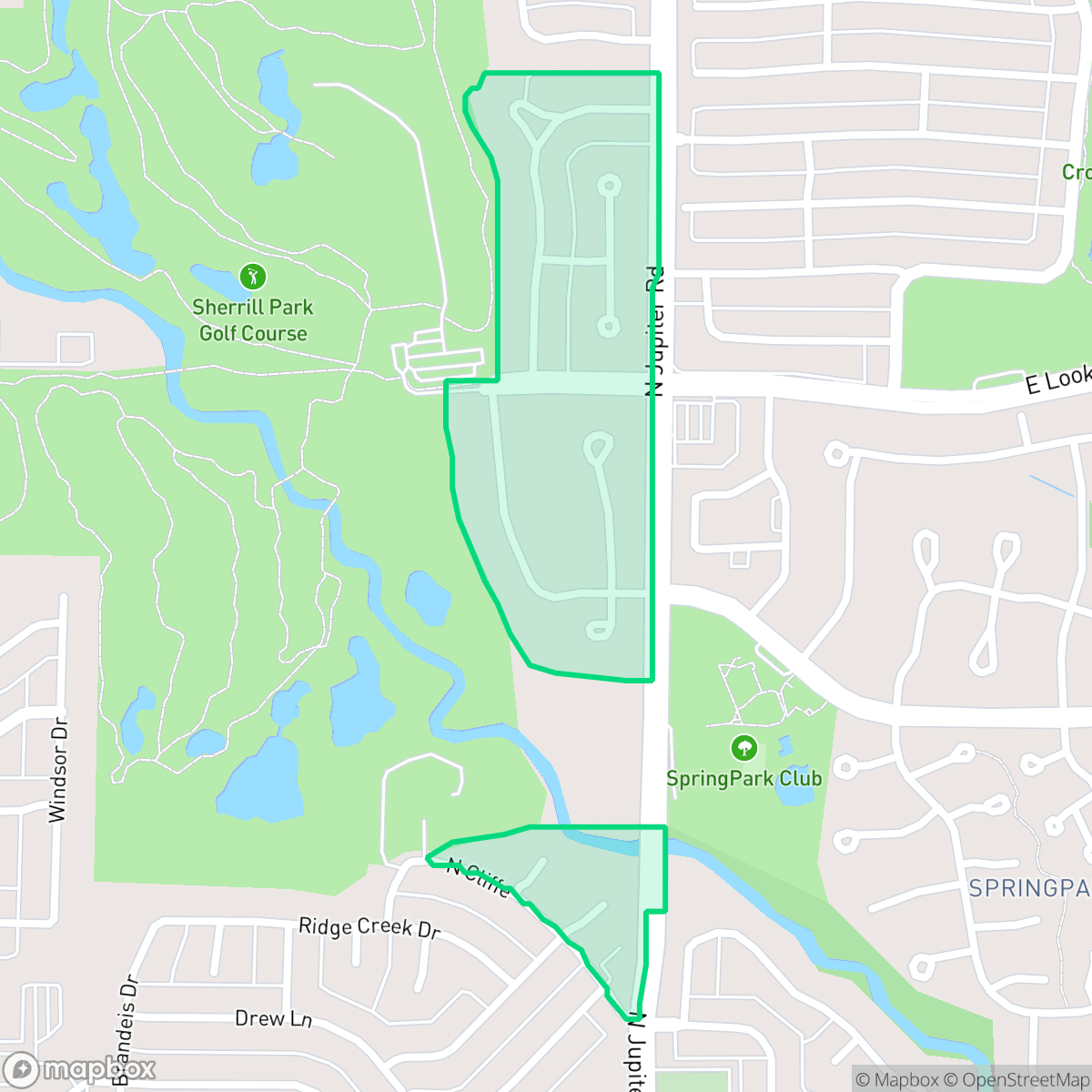 Map showing the location of Spring Park, Richardson, TX