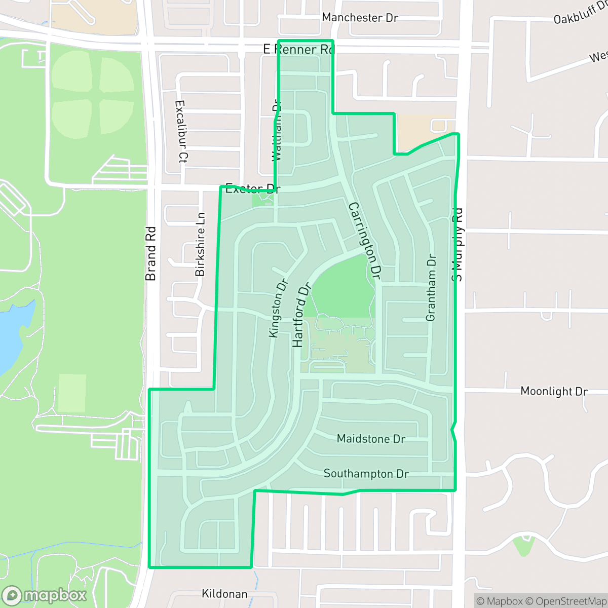 Map showing the location of Wyndsor Estates, Richardson, TX