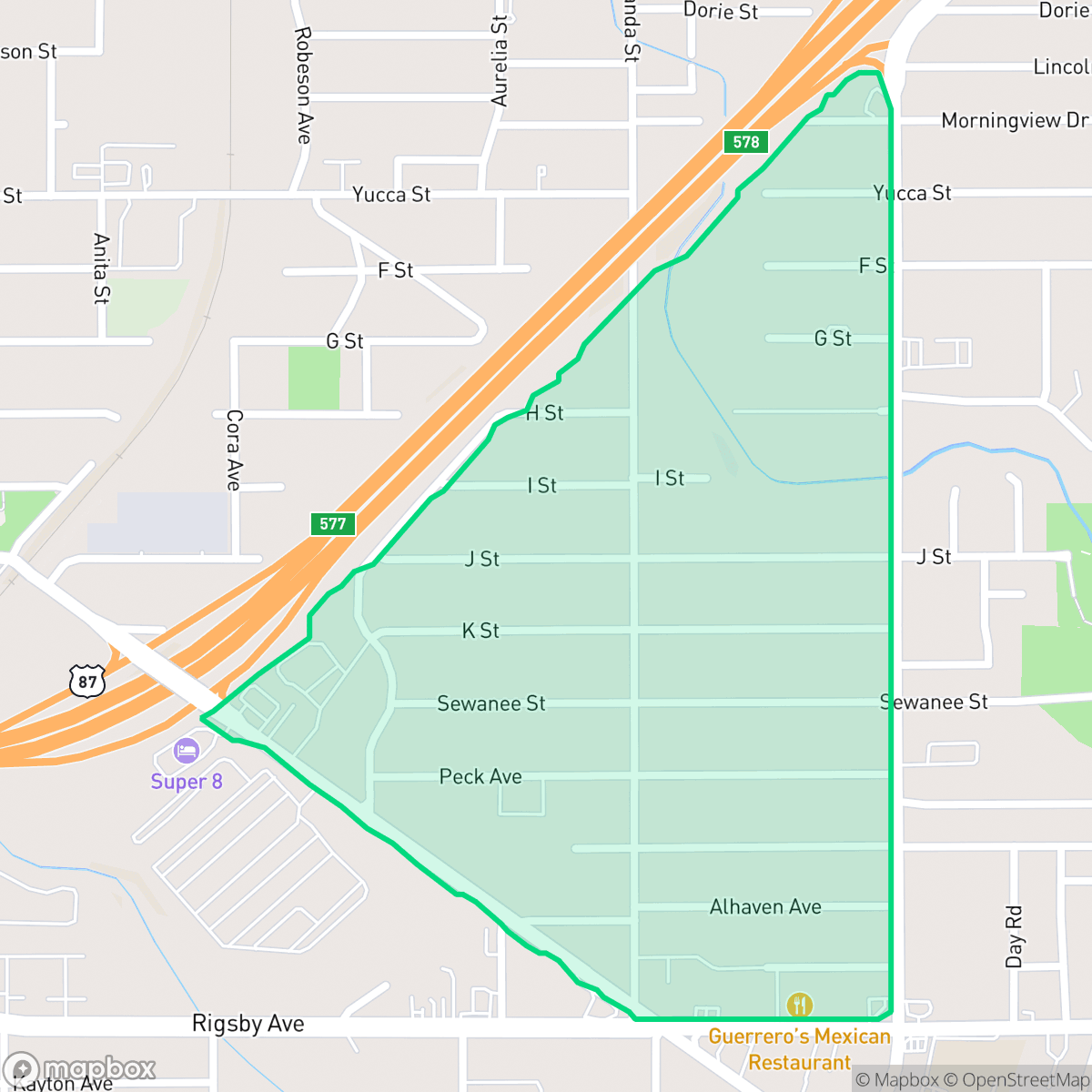 Map showing the location of Artesia Community Guild, San Antonio, TX