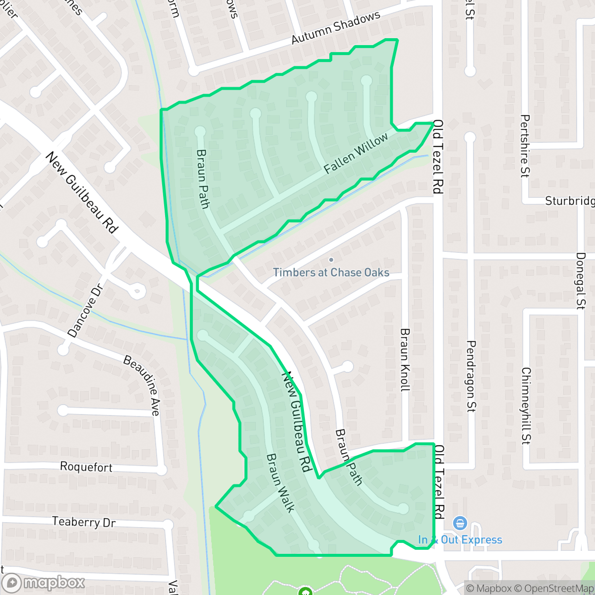 Map showing the location of Braun Willow Unit2, San Antonio, TX