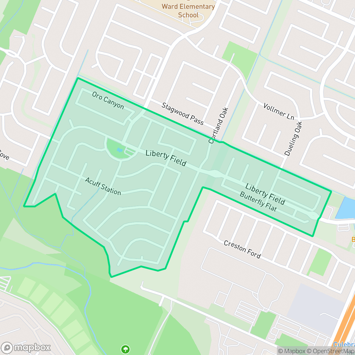 Map showing the location of Bridgewood Ranch, San Antonio, TX