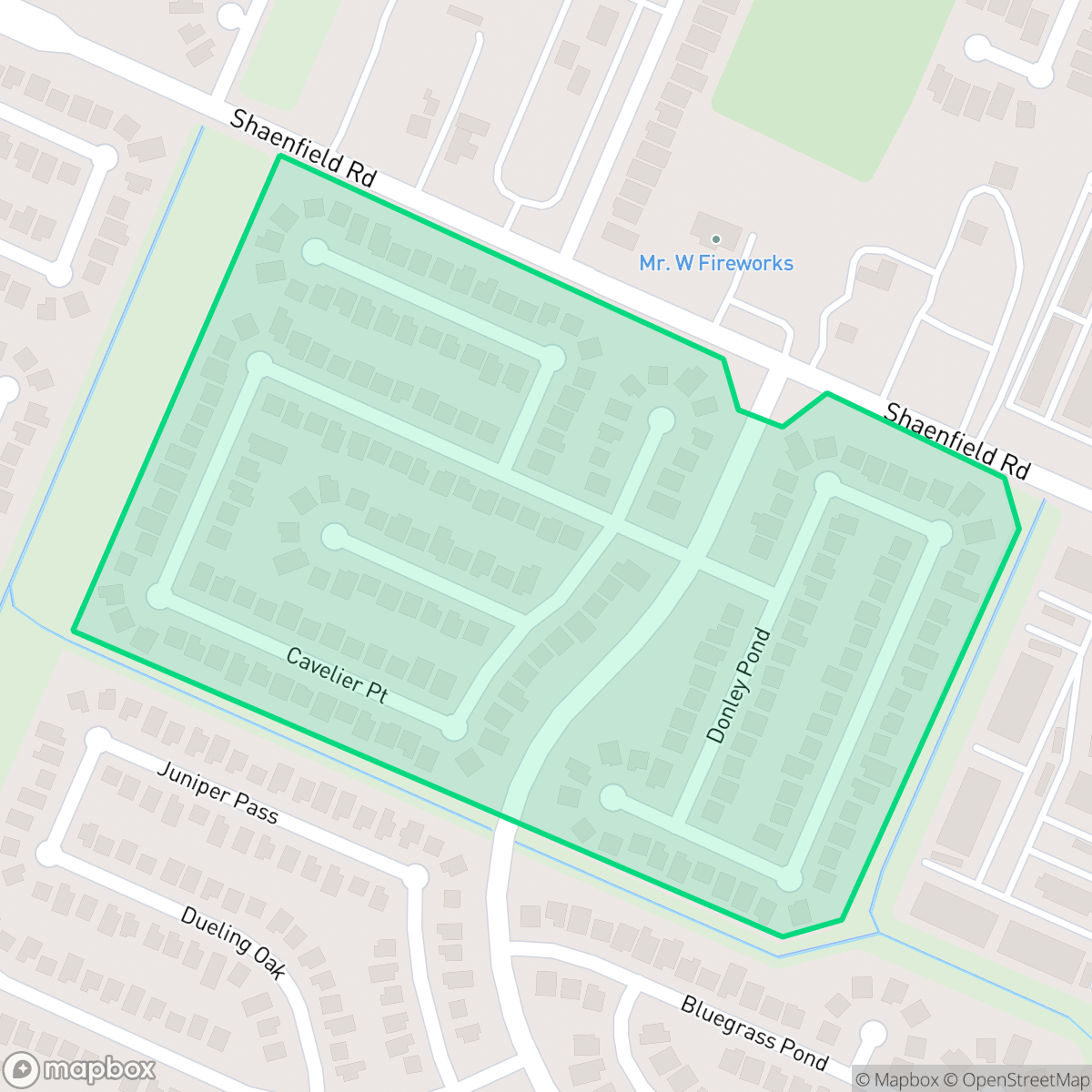 Map showing the location of Bridgewood, San Antonio, TX