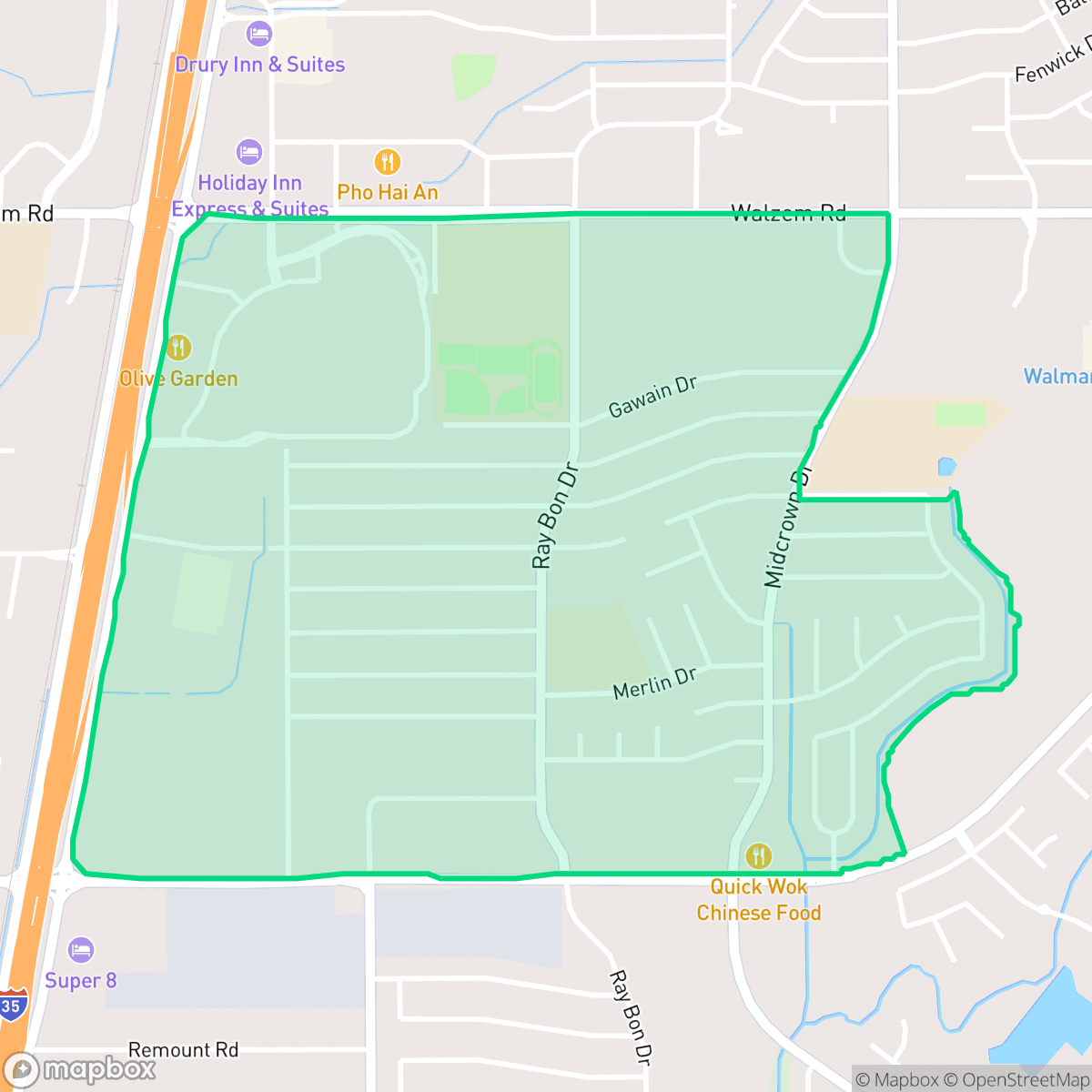 Map showing the location of Camelot 1, San Antonio, TX