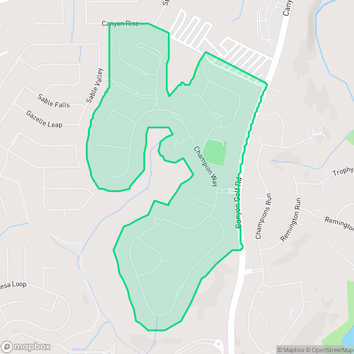 Map showing the location of Champions Ridge, San Antonio, TX