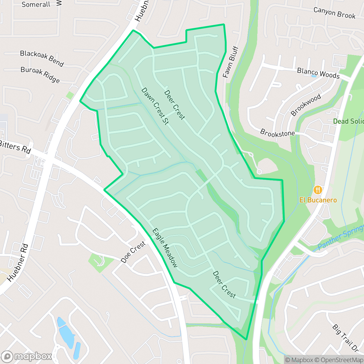 Map showing the location of Deerfield, San Antonio, TX