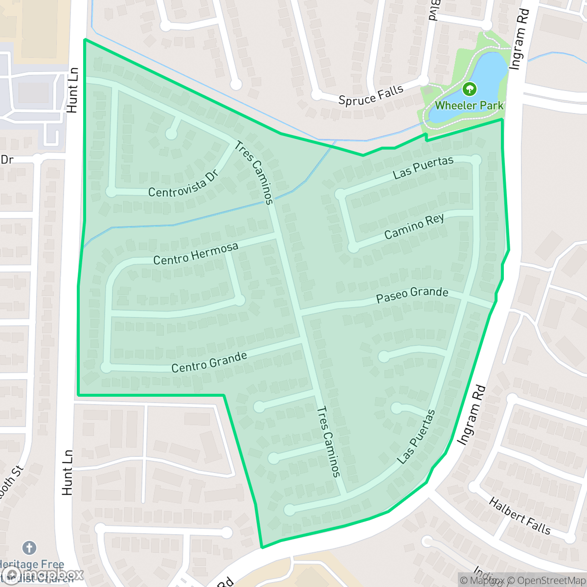 Map showing the location of El Sendero at Weslake, San Antonio, TX