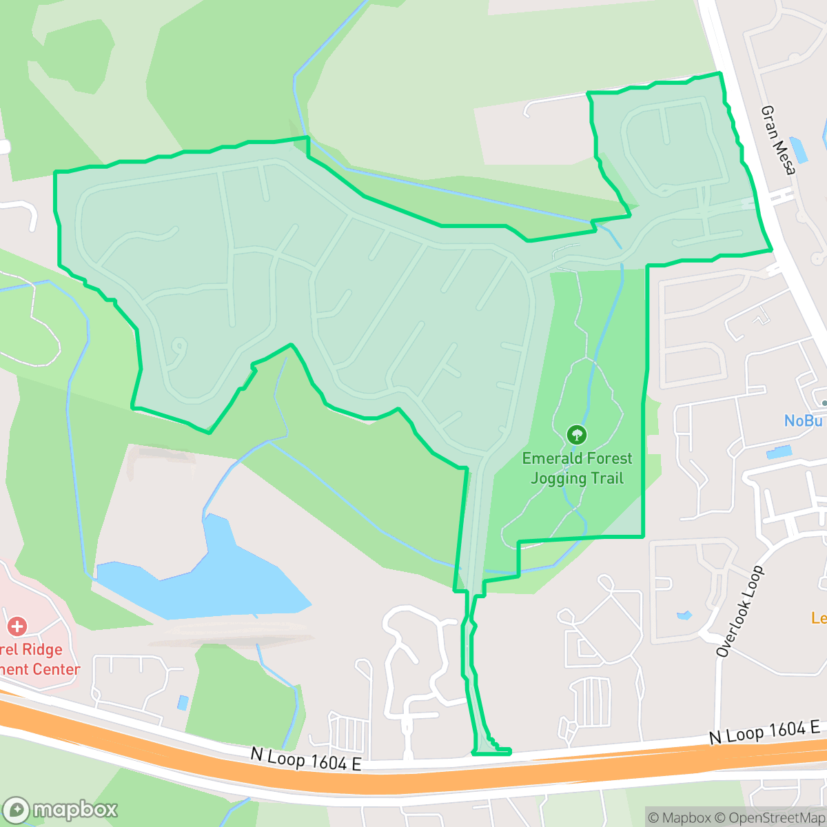 Map showing the location of Emerald Forest, San Antonio, TX