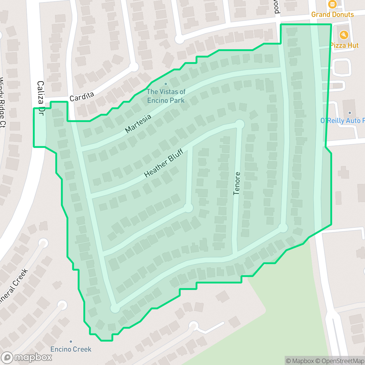 Map showing the location of Encino Bluff, San Antonio, TX