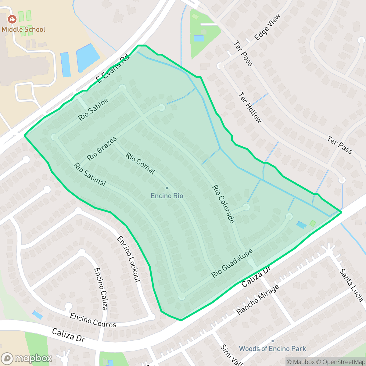 Map showing the location of Encino Rio HOA, San Antonio, TX