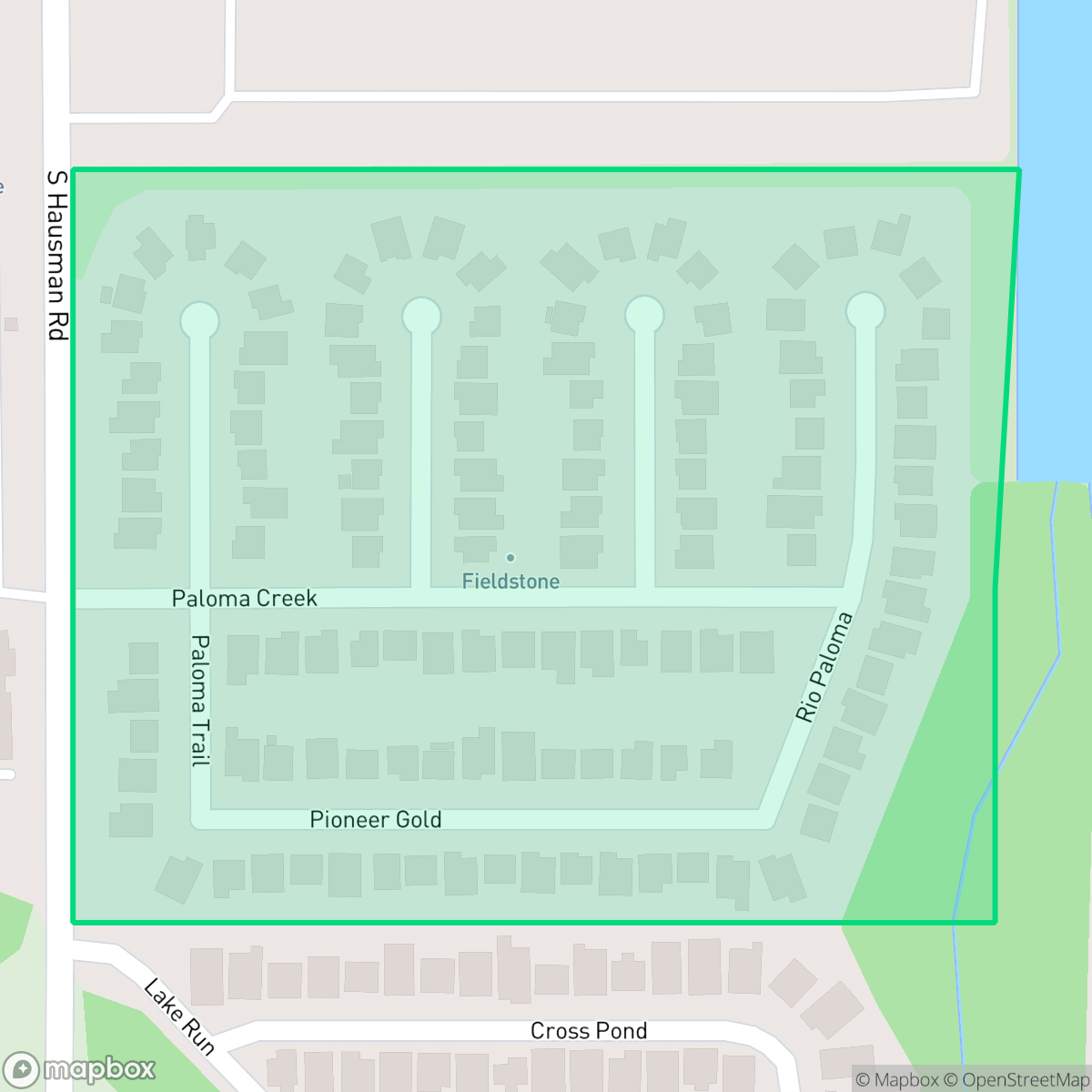 Map showing the location of Fieldstone, San Antonio, TX