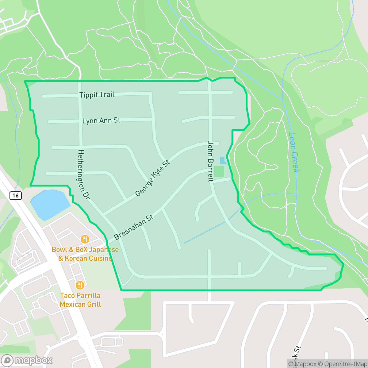Map showing the location of French Creek Village, San Antonio, TX