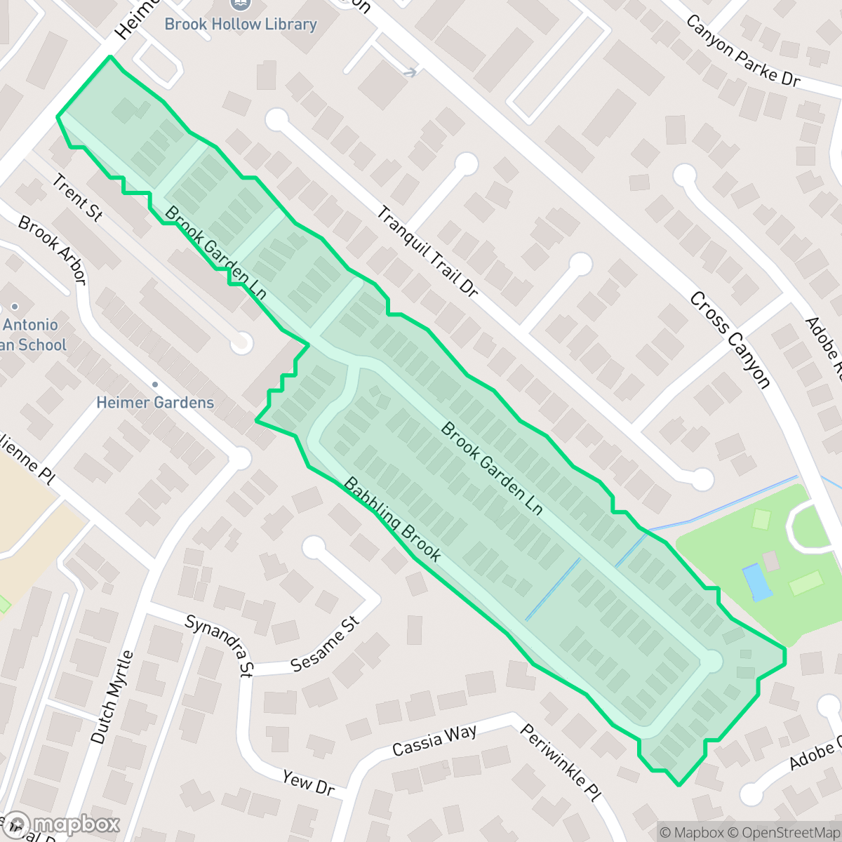 Map showing the location of Gardens at Brookhollow, San Antonio, TX