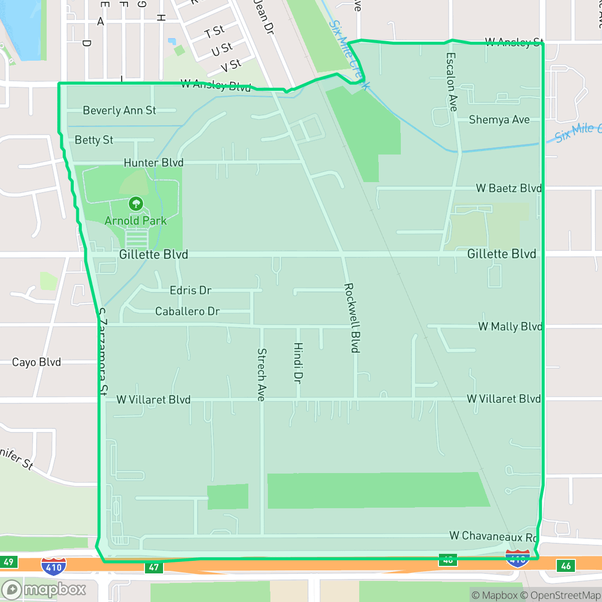 Map showing the location of Gillette Area, San Antonio, TX