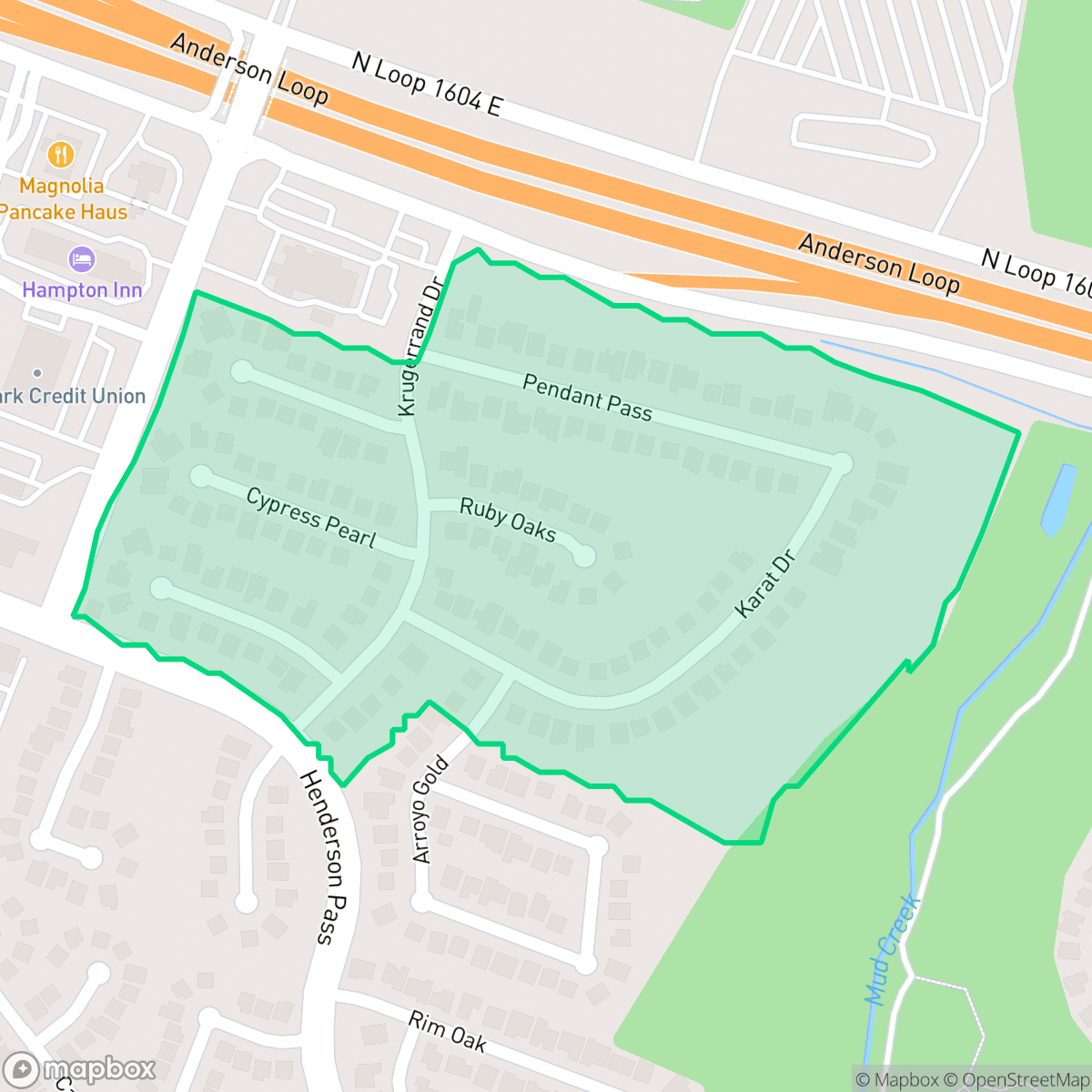 Map showing the location of Gold Canyon, San Antonio, TX