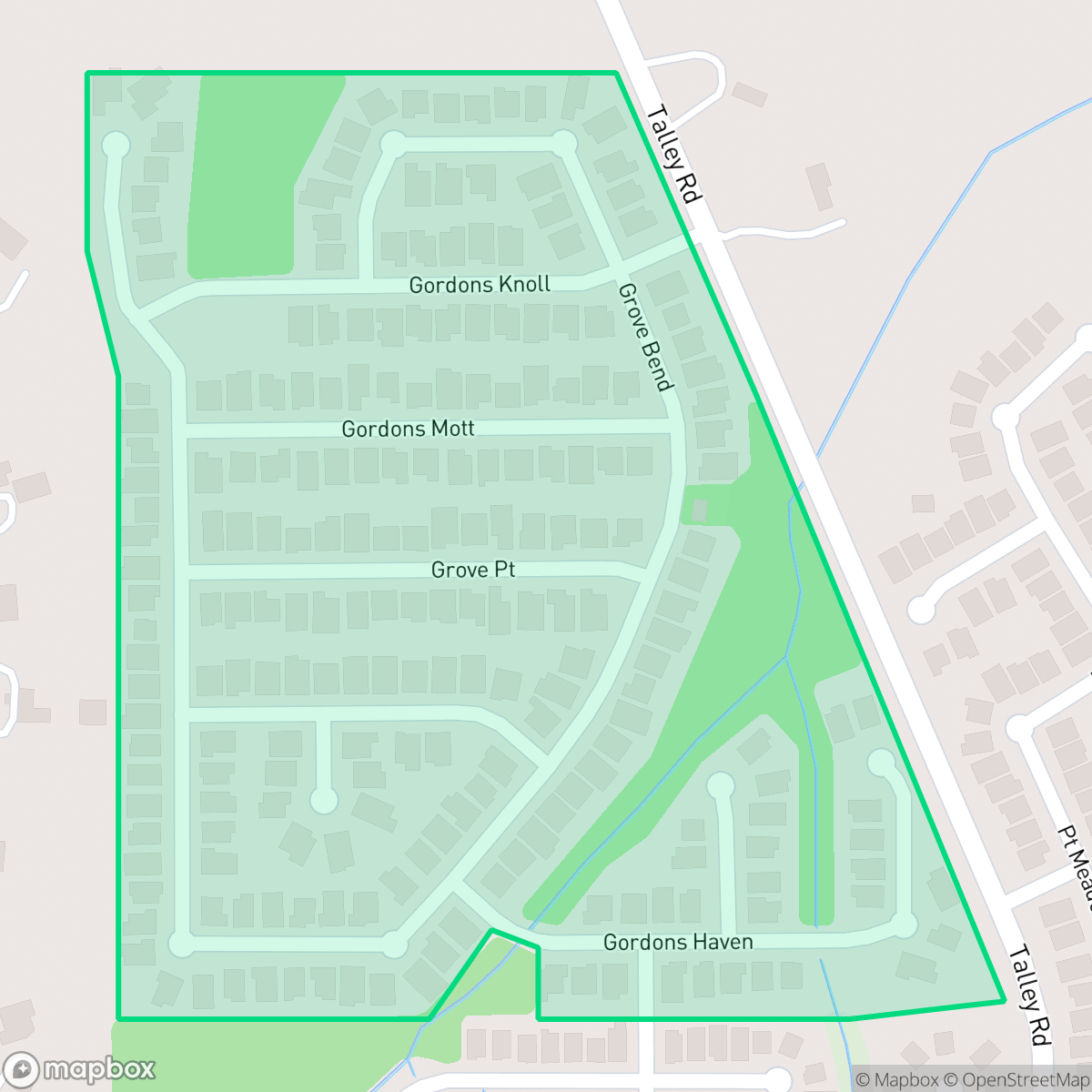 Map showing the location of Gordon's Grove, San Antonio, TX