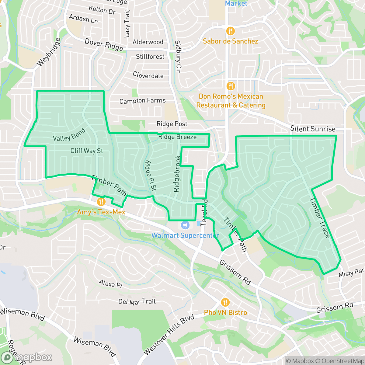 Map showing the location of Great Northwest, San Antonio, TX