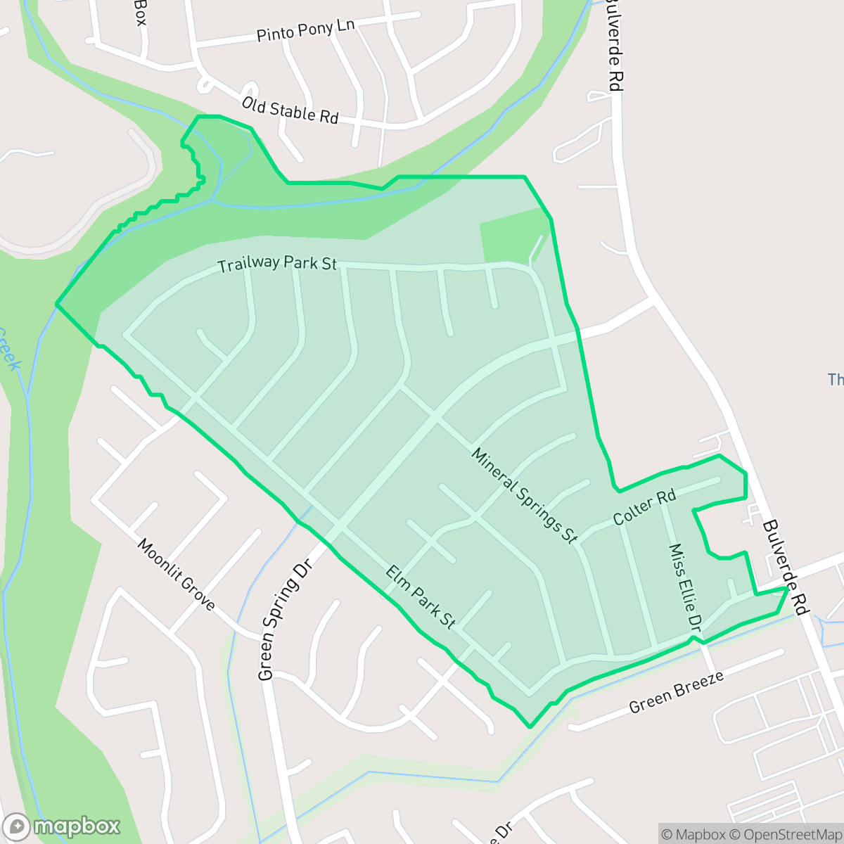 Map showing the location of Green Spring Valley, San Antonio, TX