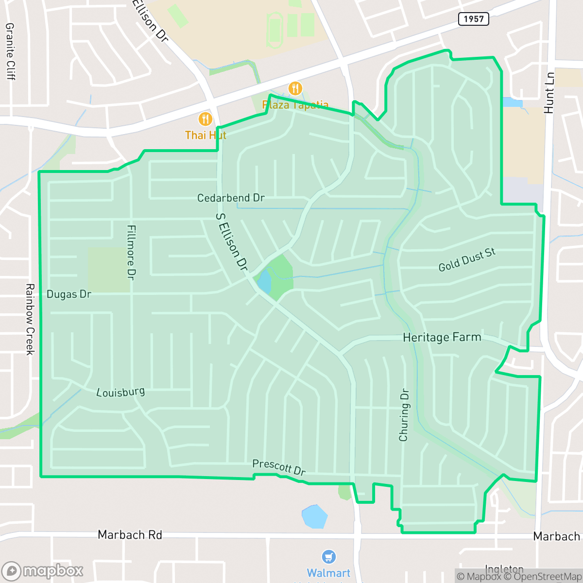 Map showing the location of Heritage, San Antonio, TX