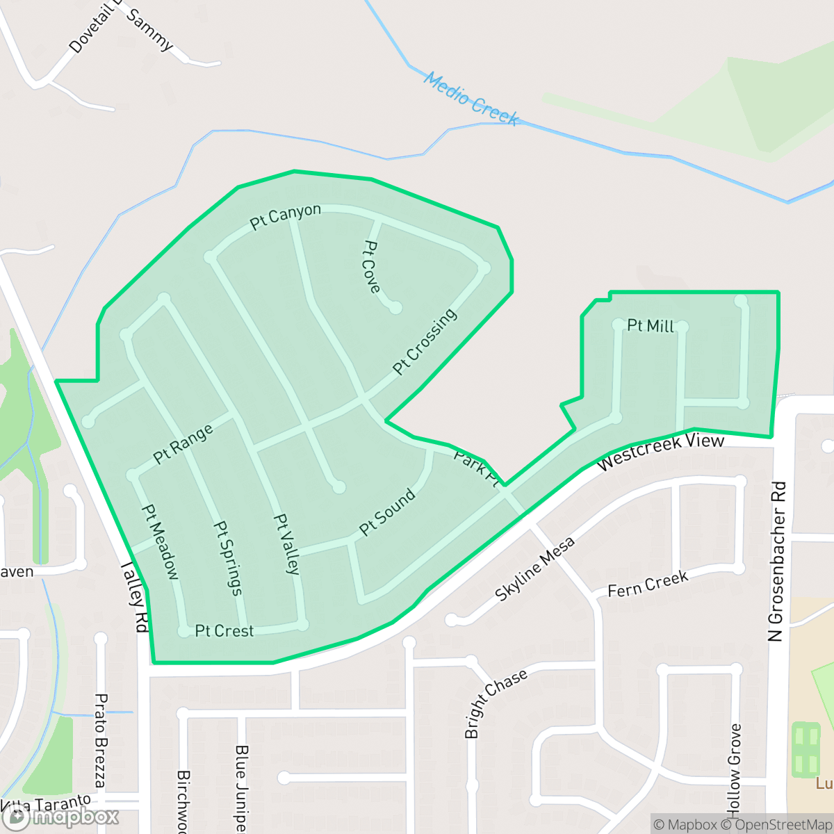 Map showing the location of High Point at The Villages of Westcreek, San Antonio, TX