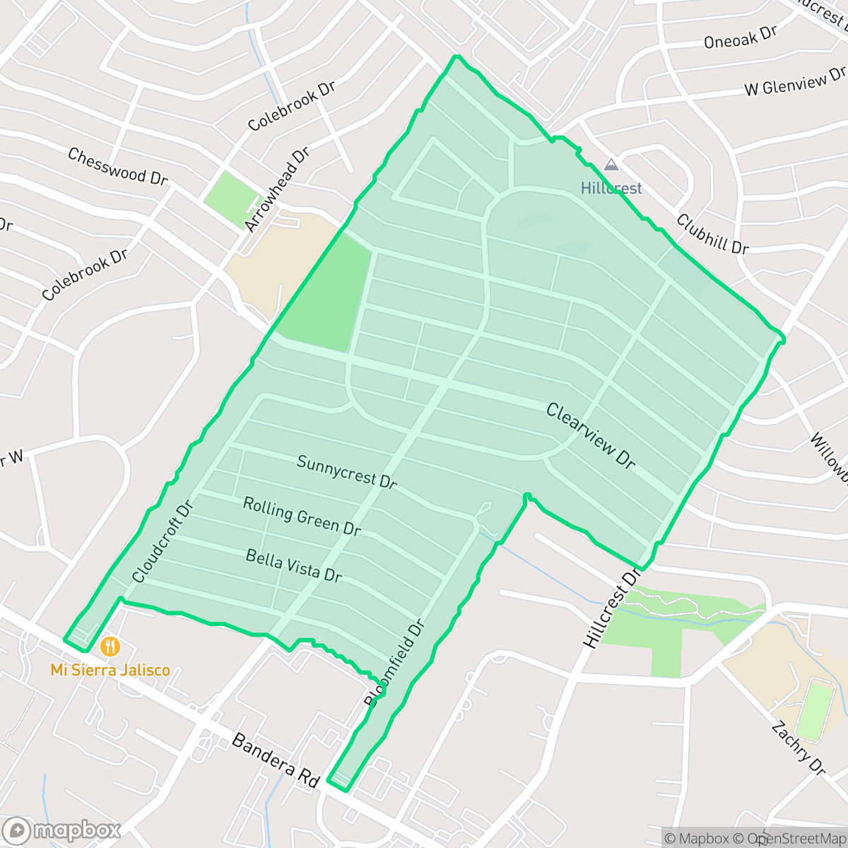 Map showing the location of Inspiration Hills, San Antonio, TX