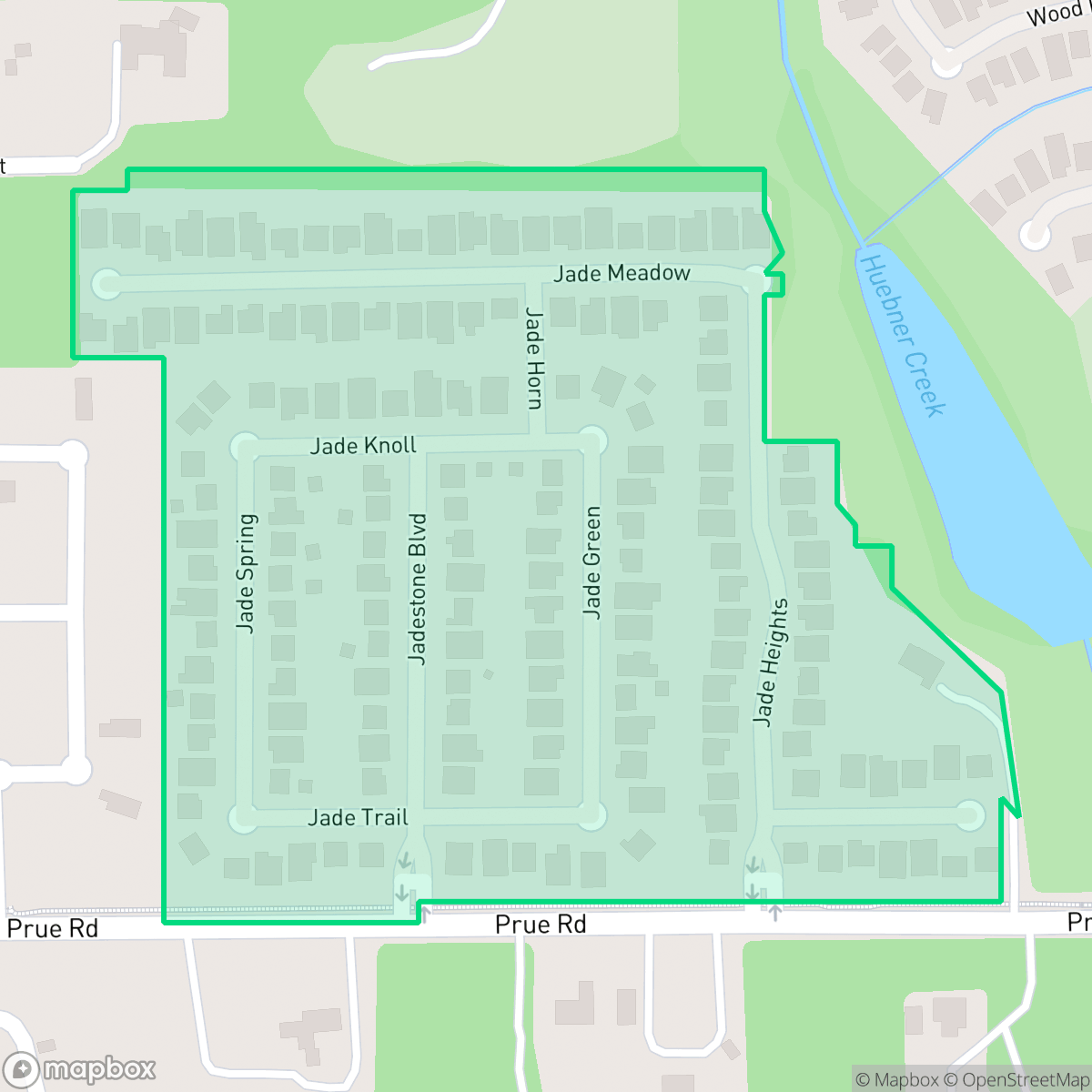 Map showing the location of Jade Oaks, San Antonio, TX