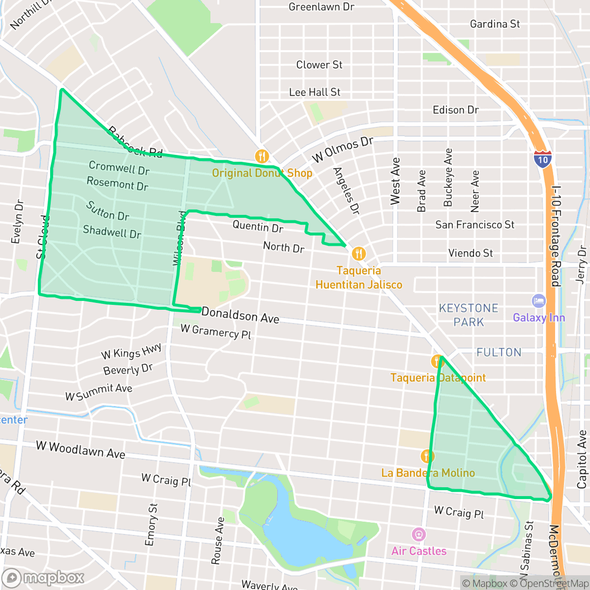 Map showing the location of Jefferson, San Antonio, TX