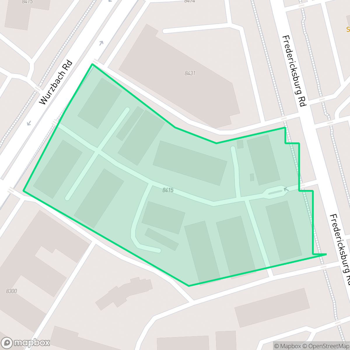 Map showing the location of Kensington Row, San Antonio, TX