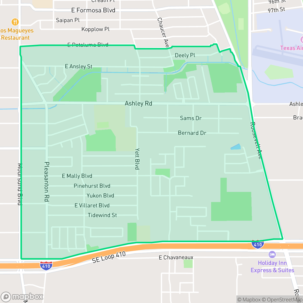 Map showing the location of Kingsborough Ridge, San Antonio, TX